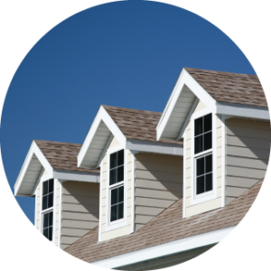 circular image of roof of house