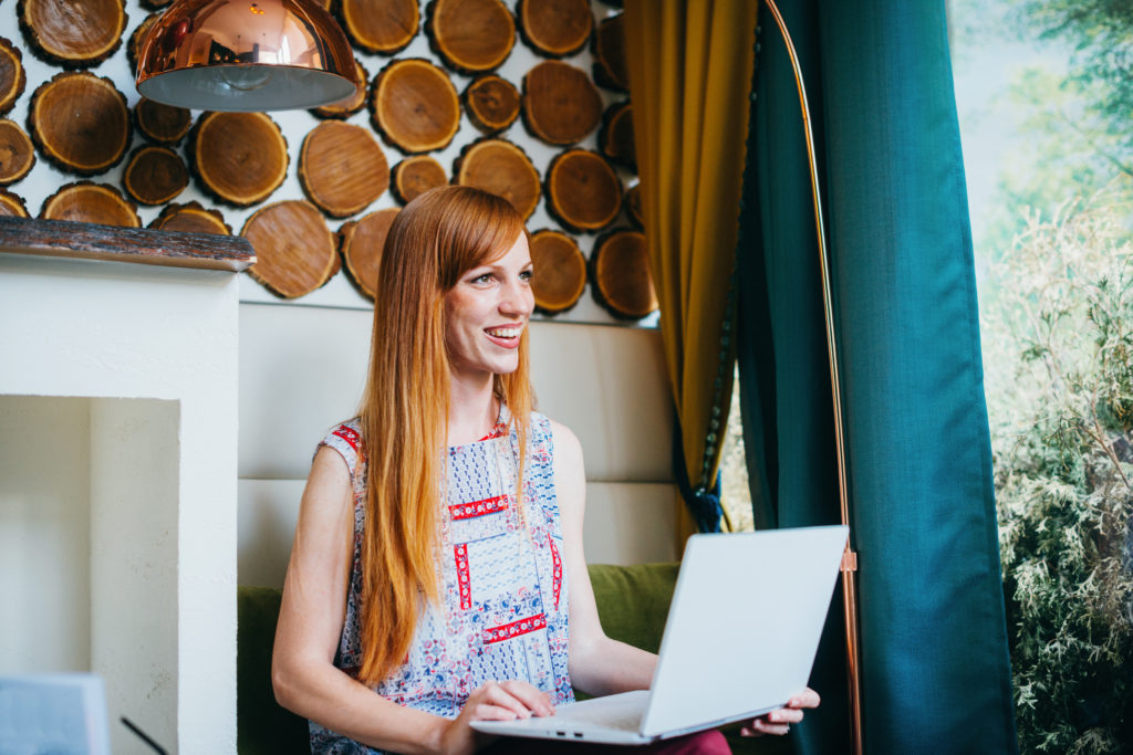 woman with laptop