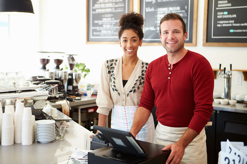 business partners at coffee shop