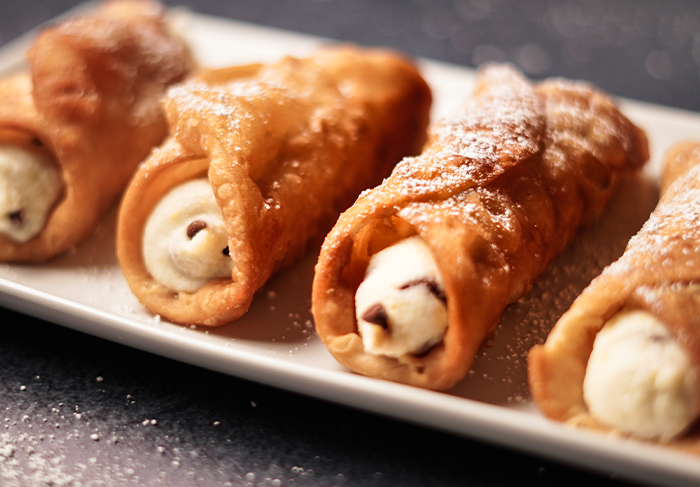 Cannolis on a plate