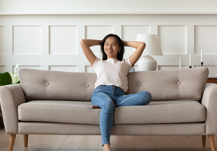 Homeowner on couch