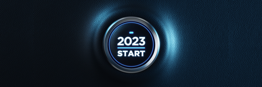 push to start button on vehicle, says "2023 start"