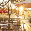 restaurant patio in spring