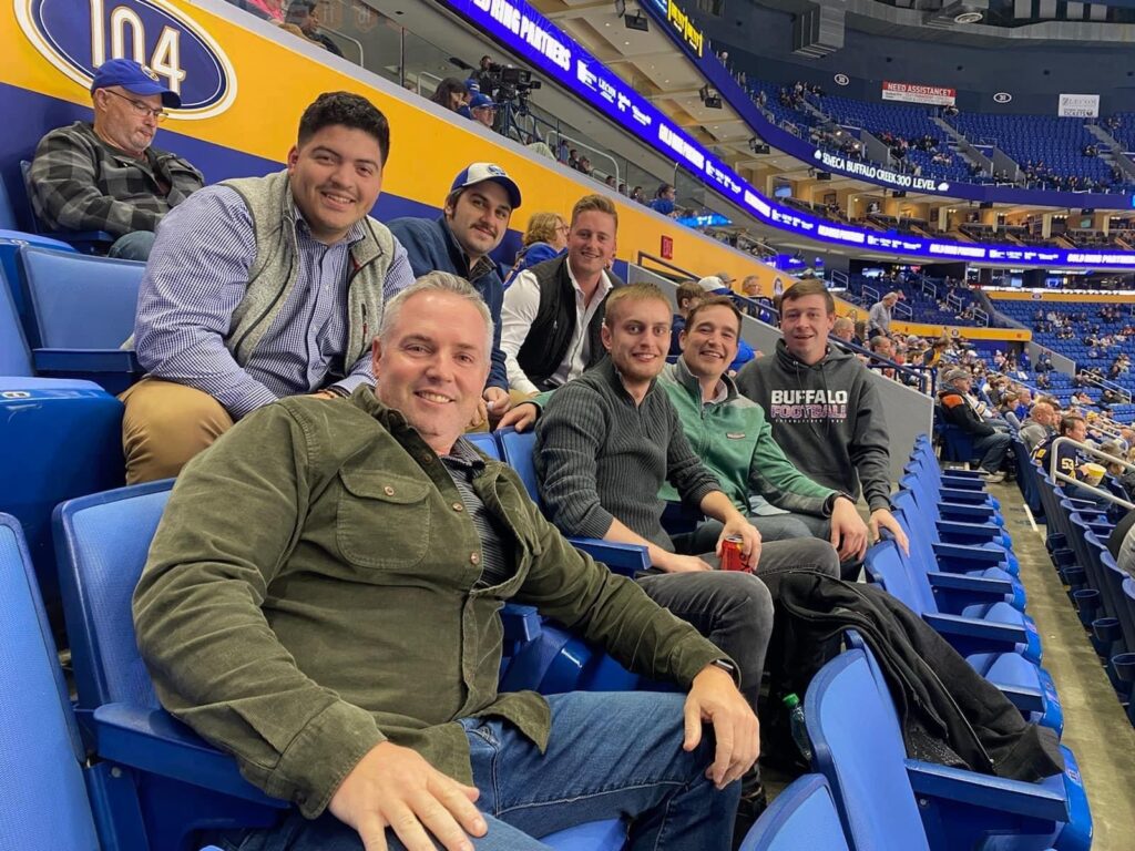 Producer Training School attendees at the Buffalo Sabres game