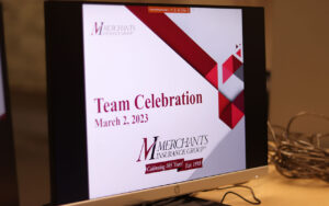 powerpoint screen says "Team Celebration"