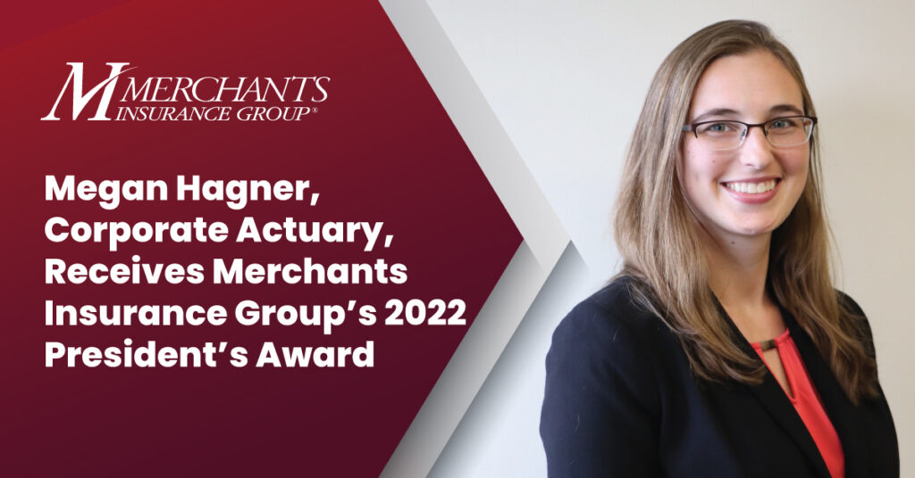 photo of Megan Hagner, Corporate Actuary and recipient of Merchants' President's Award 2022