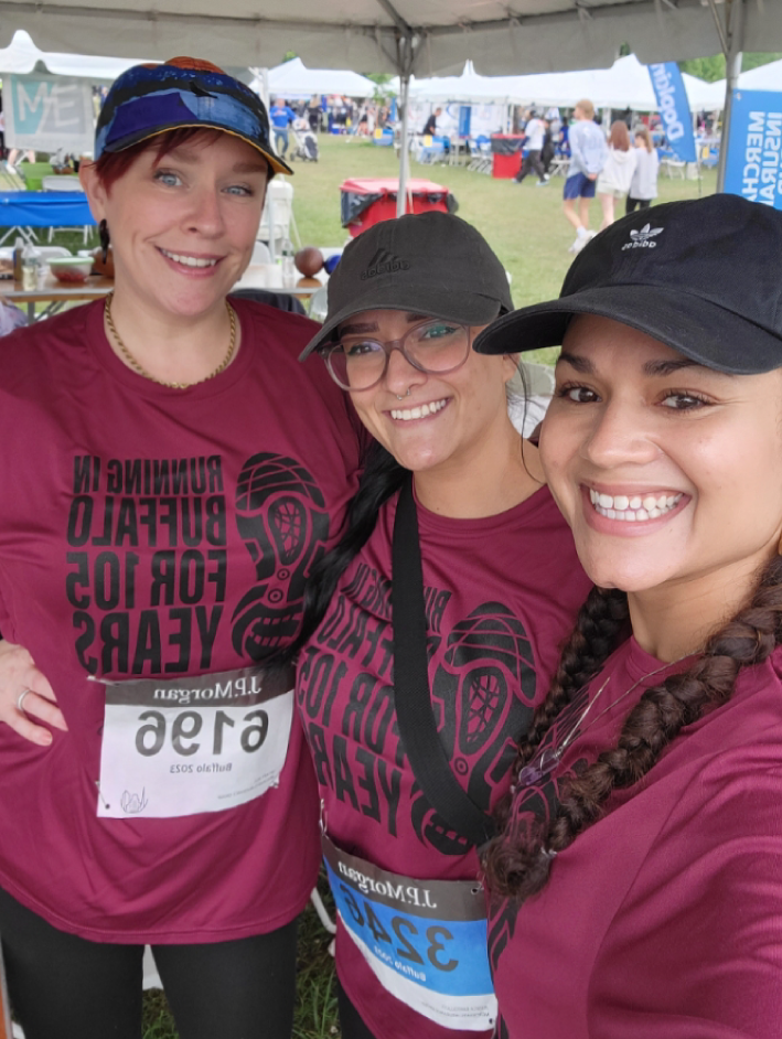 Colleagues smile before Corporate Challenge