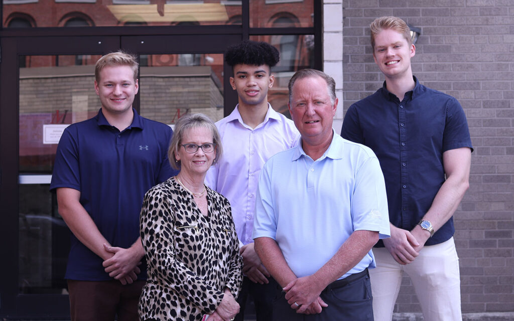 Charles Makey and Kelly Julius with three of six summer interns!