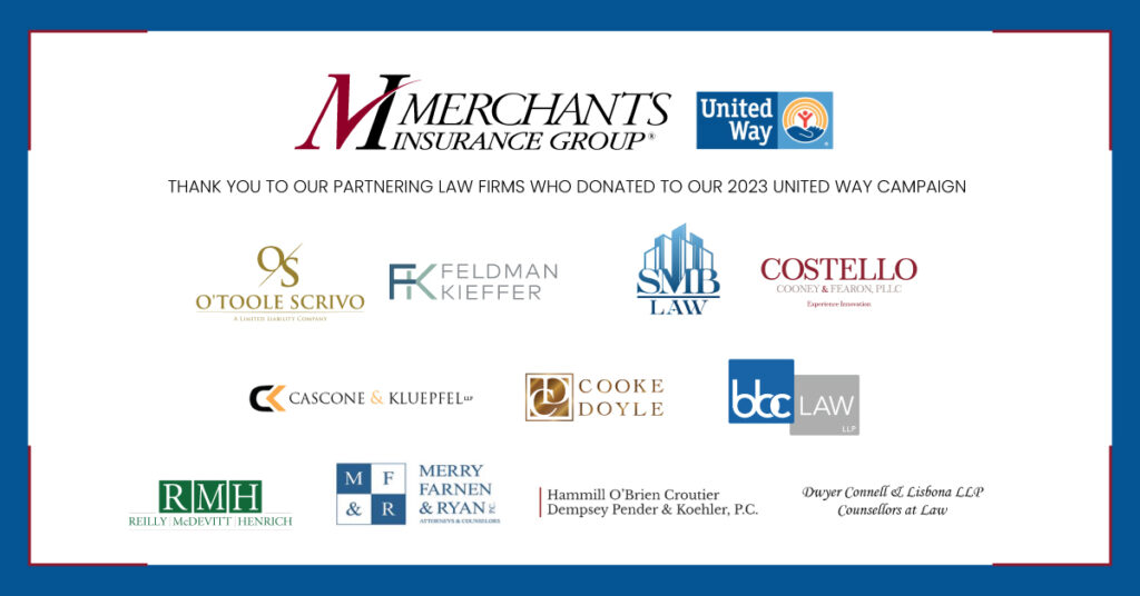 Logos of law firms who generously donated to this year's Merchants' United Way campaign!