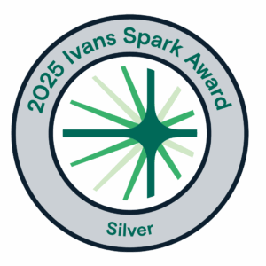 2025 Ivans Spark Award - Silver award badge (silver circle with Ivans logo)