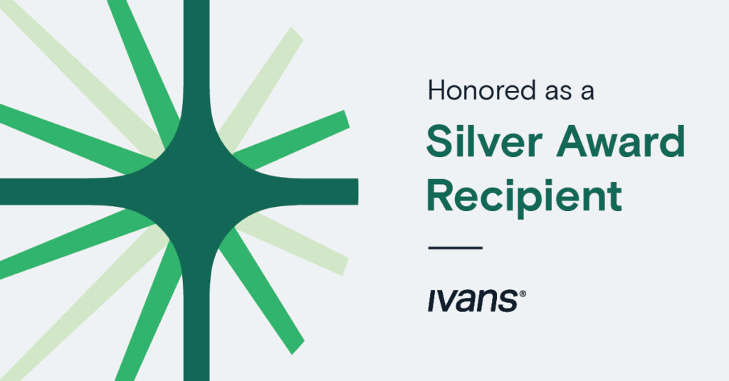 Text reads "Honored as a Silver Award Recipient" with Ivans logo