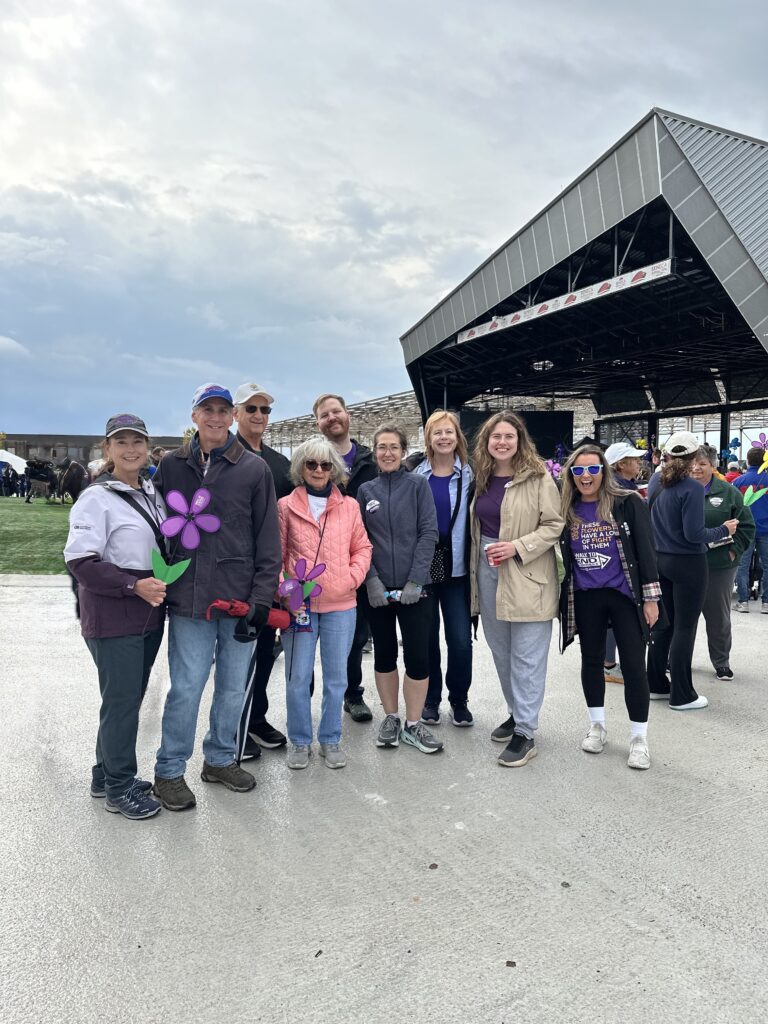 group photo of Team Merchants (Merchants Insurance Group colleagues and guests) at the Walk to End Alzheimer's in Buffalo, NY