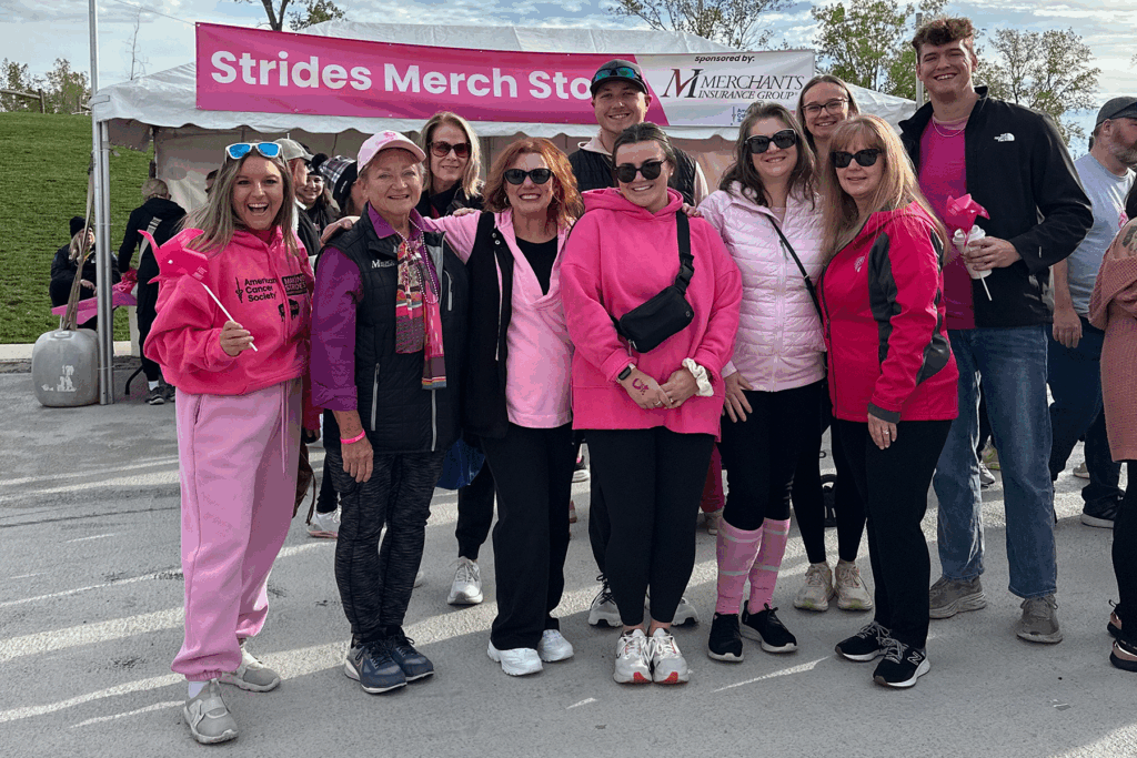 Team Merchants at the Making Strides Against Breast Cancer walk - group photo