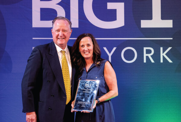 Charles Makey III, President & CEO of Merchants Insurance Group, receives Thom McDaniel Exemplar Award from Big I NY at GO BIG Event 2026
