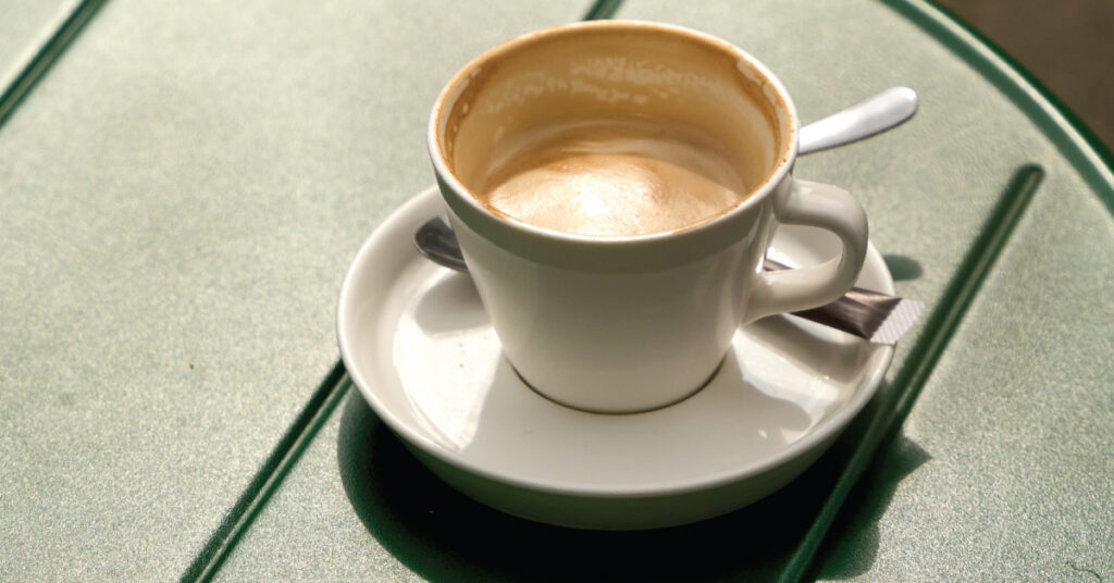 coffee on a cafe patio