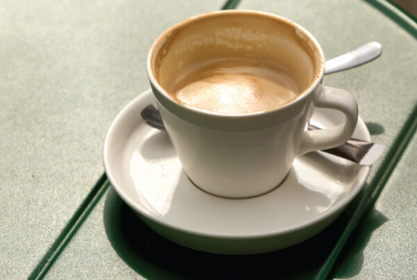 coffee on a cafe patio