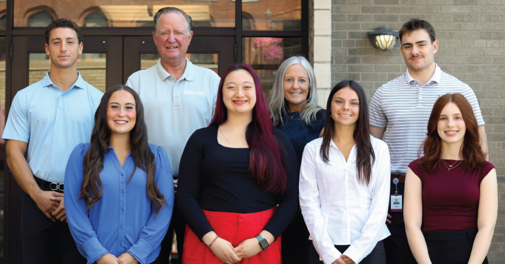 Merchants Insurance Group's 2026 summer interns with Charles Makey, President & CEO, and Laurie Brinkerhoff, Vice President, Human Resources