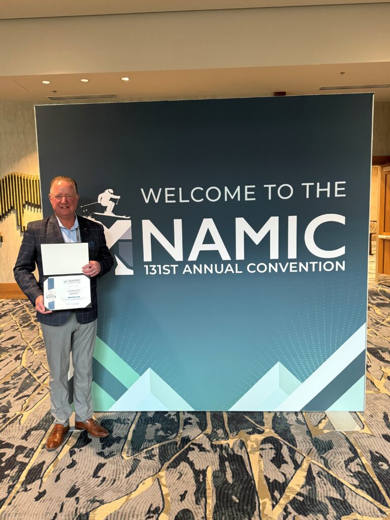 NAMIC Mutual Insurance Professional Certification Awarded to Merchants Insurance Group President & CEO Charles Makey